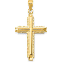 14K Yellow Gold Polished Cross Pendant - 38mm Length, 20mm Width by Oro Pregiato