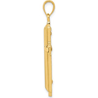 14K Yellow Gold Polished Cross Pendant - 38mm Length, 20mm Width by Oro Pregiato