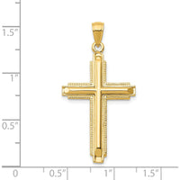 14K Yellow Gold Polished Cross Pendant - 38mm Length, 20mm Width by Oro Pregiato