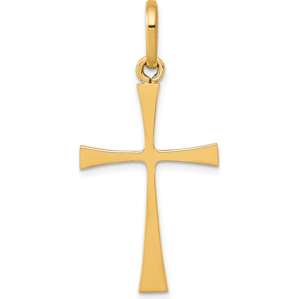 14K Yellow Gold Polished Cross Pendant - 39mm x 19mm by Oro Pregiato