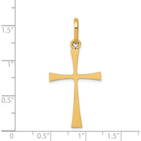 14K Yellow Gold Polished Cross Pendant - 39mm x 19mm by Oro Pregiato