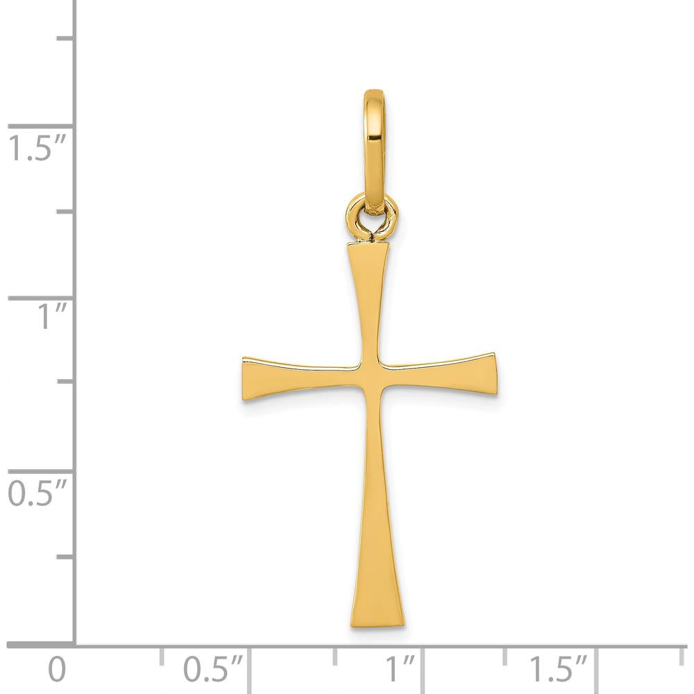 14K Yellow Gold Polished Cross Pendant - 39mm x 19mm by Oro Pregiato
