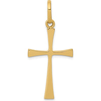 14K Yellow Gold Polished Cross Pendant - 39mm x 19mm by Oro Pregiato
