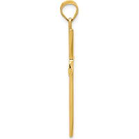 14K Yellow Gold Polished Cross Pendant - 41mm Length by Oro Pregiato