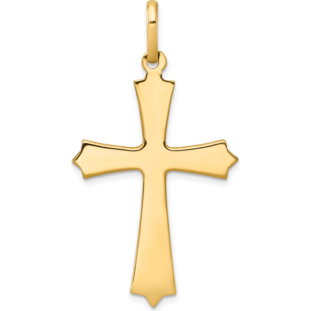 14K Yellow Gold Polished Cross Pendant - 42mm Length, 23mm Width by Oro Pregiato
