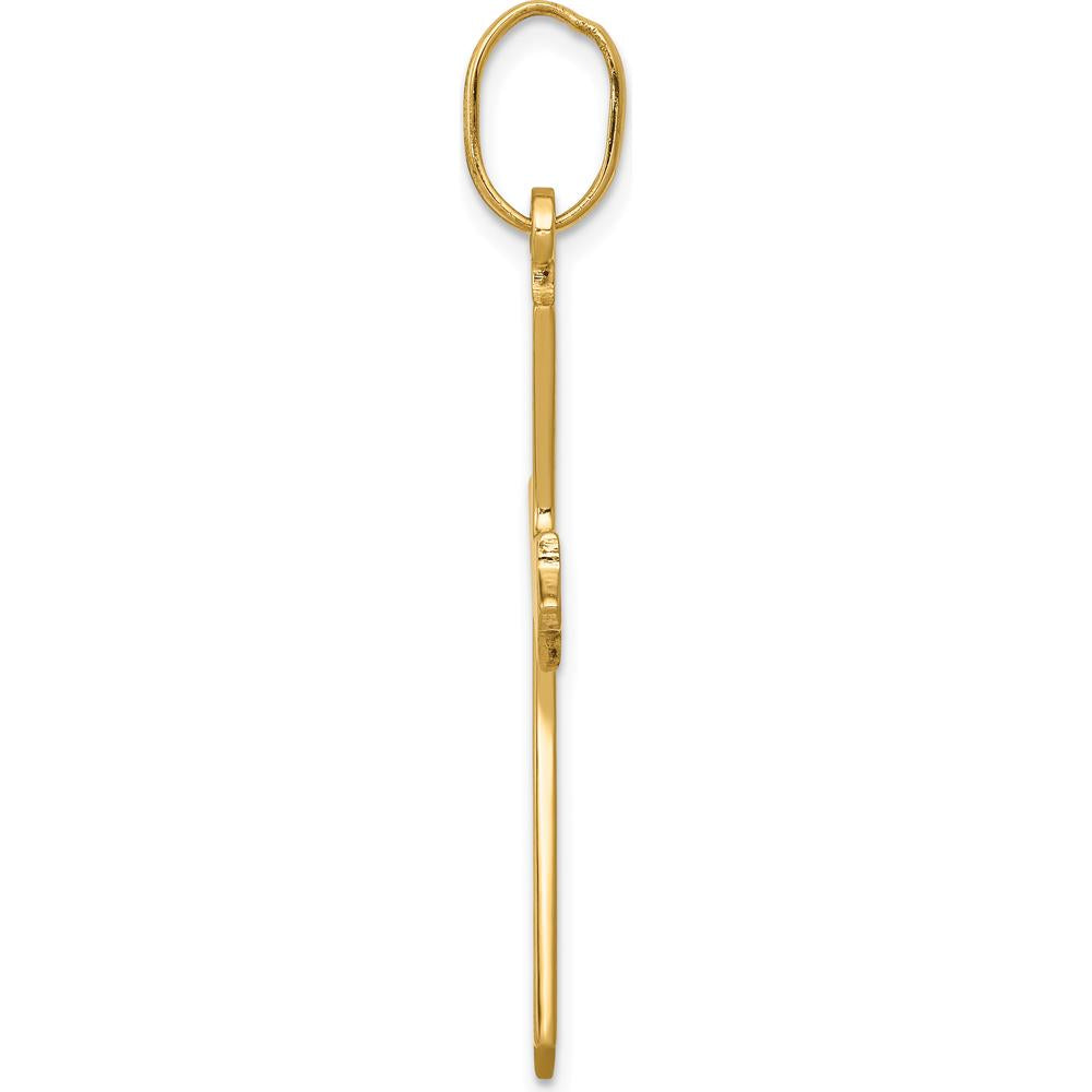 14K Yellow Gold Polished Cross Pendant - 42mm Length, 23mm Width by Oro Pregiato