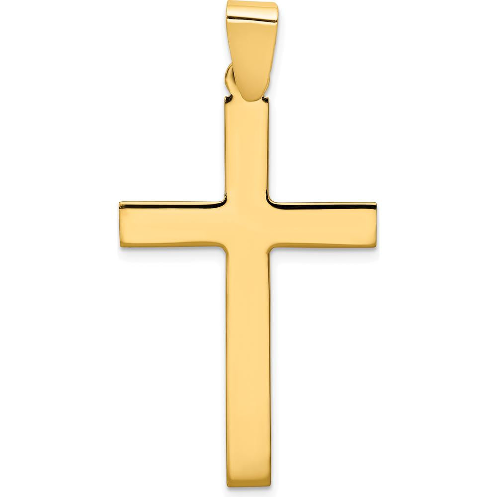 14K Yellow Gold Polished Cross Pendant - 43.75mm Length, 23mm Width by Oro Pregiato