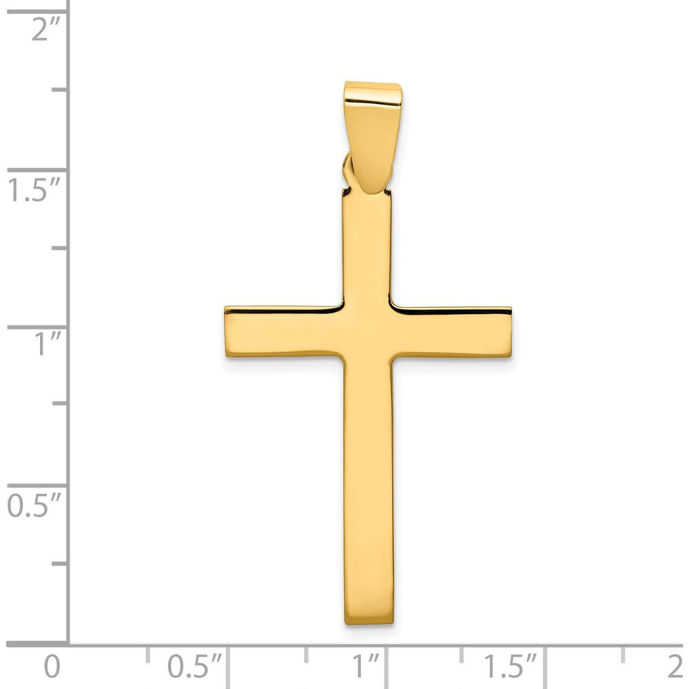14K Yellow Gold Polished Cross Pendant - 43.75mm Length, 23mm Width by Oro Pregiato