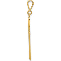 14K Yellow Gold Polished Cross Pendant - 45.5mm Length by Oro Pregiato