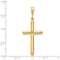 14K Yellow Gold Polished Cross Pendant - 45.5mm Length by Oro Pregiato