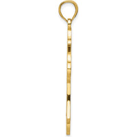14K Yellow Gold Polished Cross Pendant - 45mm by Oro Pregiato