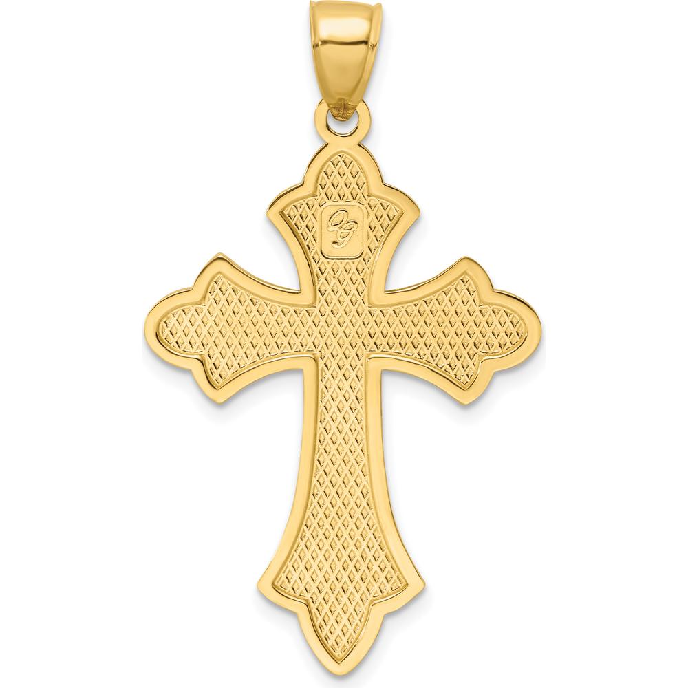 14K Yellow Gold Polished Cross Pendant - 45mm by Oro Pregiato