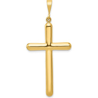 14K Yellow Gold Polished Cross Pendant - 49mm Length by Oro Pregiato