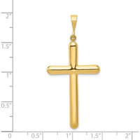 14K Yellow Gold Polished Cross Pendant - 49mm Length by Oro Pregiato