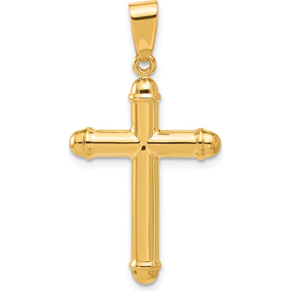 14K Yellow Gold Polished Cross Pendant - Elegant Faith Jewelry by Oro Pregiato