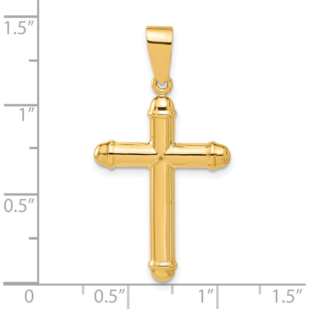 14K Yellow Gold Polished Cross Pendant - Elegant Faith Jewelry by Oro Pregiato