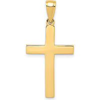 14K Yellow Gold Polished Cross Pendant - Elegant Faith Jewelry Charm by Oro Pregiato