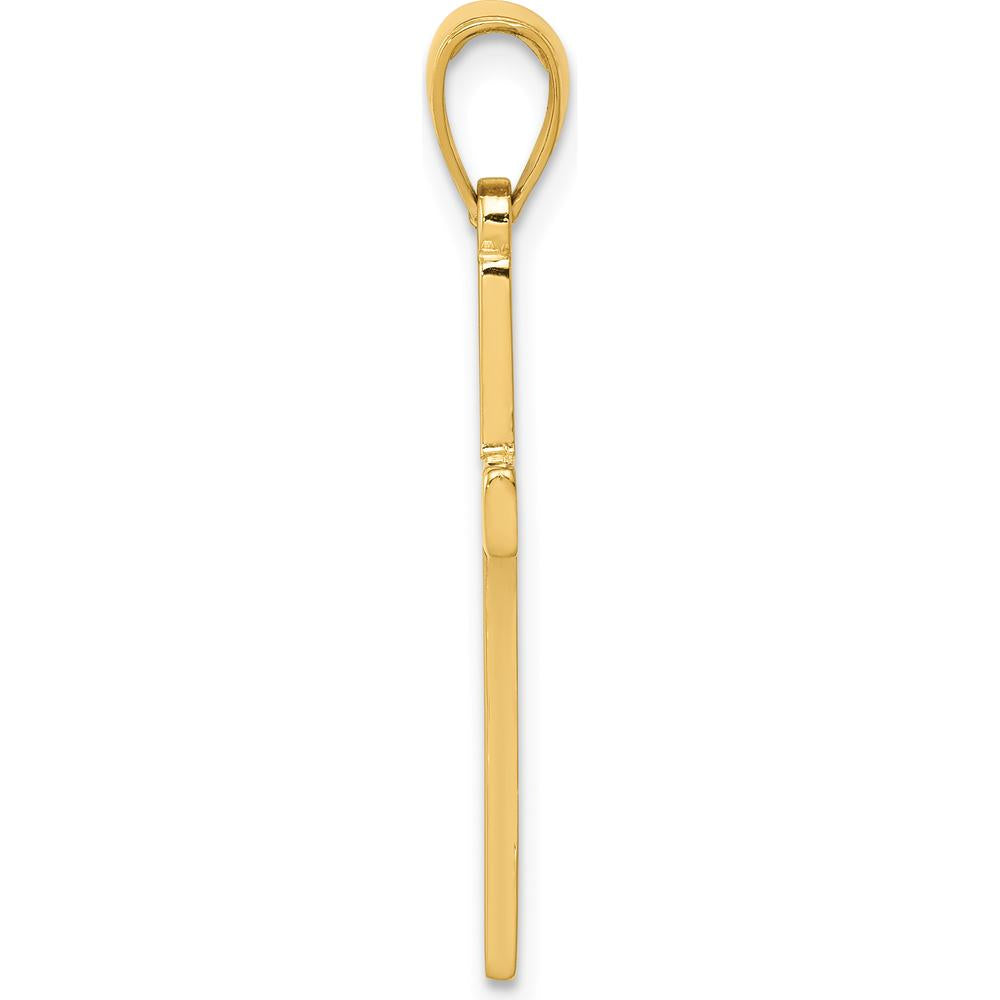 14K Yellow Gold Polished Cross Pendant - Elegant Faith Jewelry Charm by Oro Pregiato