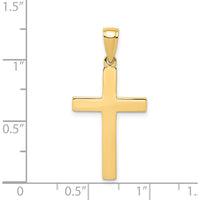 14K Yellow Gold Polished Cross Pendant - Elegant Faith Jewelry Charm by Oro Pregiato