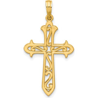 14K Yellow Gold Polished Cross Pendant - Elegant Faith Jewelry by Oro Pregiato