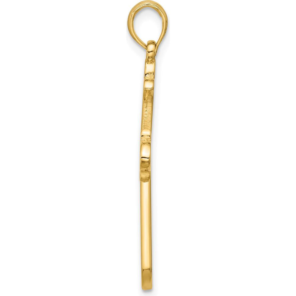 14K Yellow Gold Polished Cross Pendant - Elegant Faith Jewelry by Oro Pregiato