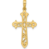 14K Yellow Gold Polished Cross Pendant - Elegant Faith Jewelry by Oro Pregiato