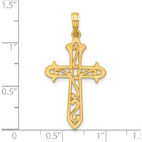 14K Yellow Gold Polished Cross Pendant - Elegant Faith Jewelry by Oro Pregiato
