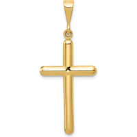 14K Yellow Gold Polished Cross Pendant - Elegant Religious Jewelry by Oro Pregiato