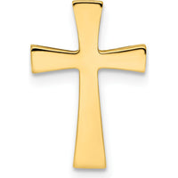 14K Yellow Gold Polished Cross Pendant Slide - Faith Jewelry Charm by Oro Pregiato
