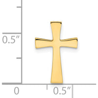 14K Yellow Gold Polished Cross Pendant Slide - Faith Jewelry Charm by Oro Pregiato