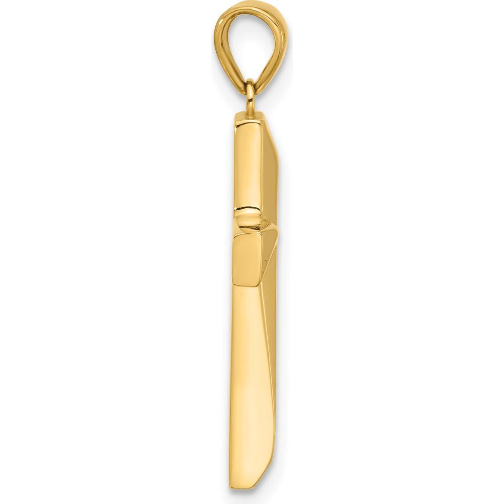 14K Yellow Gold Polished Cross Pendant - Unisex, Timeless Design by Oro Pregiato