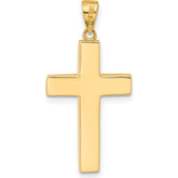 14K Yellow Gold Polished Cross Pendant - Unisex, Timeless Design by Oro Pregiato
