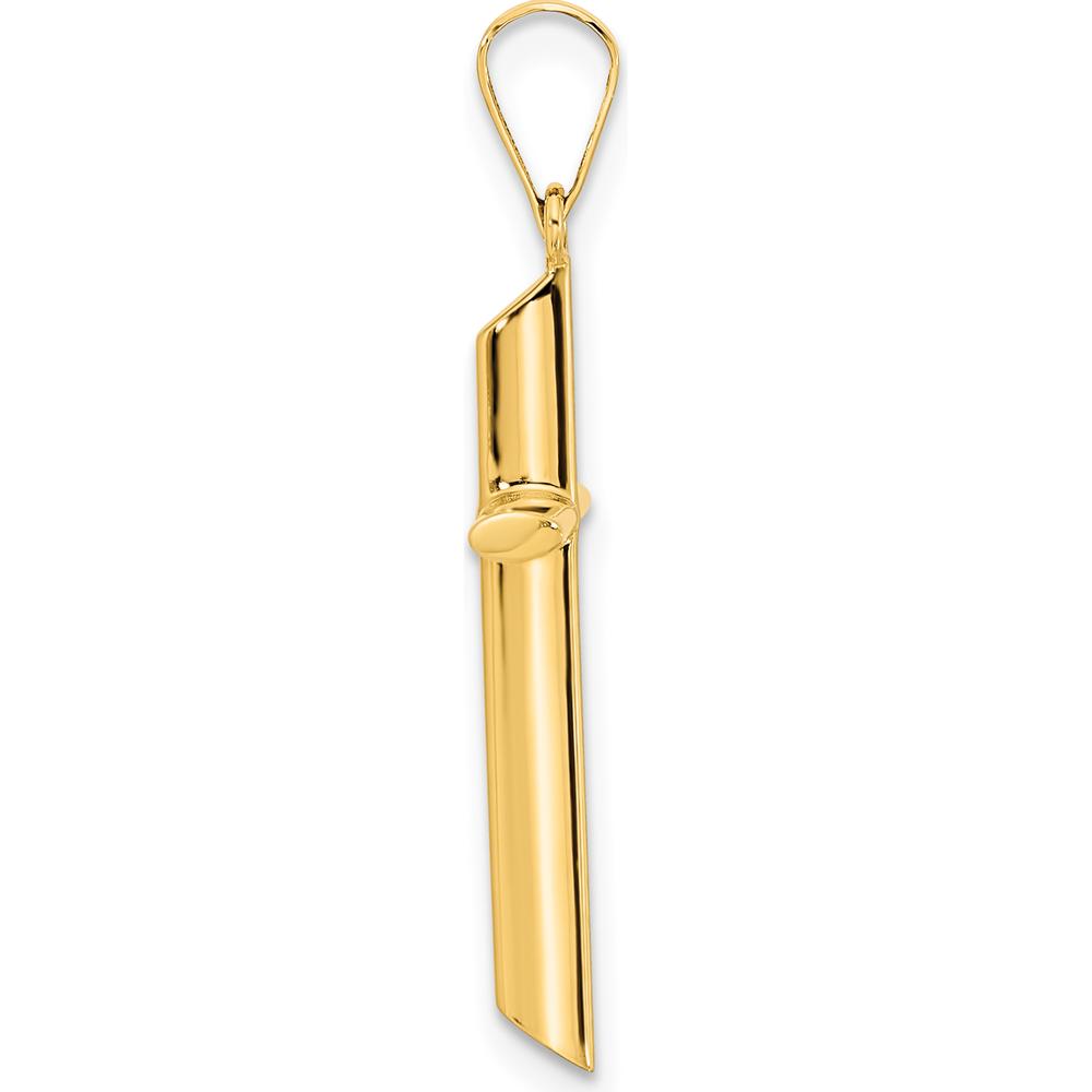 14K Yellow Gold Polished Cross Pendant with Beveled Edges - 31.2mm Length by Oro Pregiato