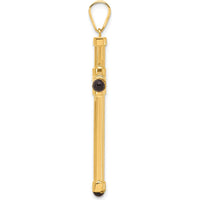 14K Yellow Gold Polished Cross Pendant with Black Onyx - 49.9mm Length by Oro Pregiato