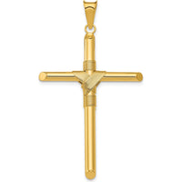 14K Yellow Gold Polished Cross Pendant with Center Wrap Design - 50.75mm Length by Oro Pregiato