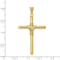14K Yellow Gold Polished Cross Pendant with Center Wrap Design - 50.75mm Length by Oro Pregiato