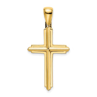 14K Yellow Gold Polished Cross Pendant with Open Back Profile by Oro Pregiato