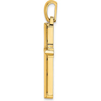 14K Yellow Gold Polished Cross Pendant with Open Back Profile by Oro Pregiato