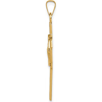 14K Yellow Gold Polished Cross Pendant with St. Jude Thaddeus Medal - 36mm Length by 0