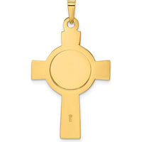 14K Yellow Gold Polished Cross Pendant with St. Jude Thaddeus Medal - 36mm Length by 0