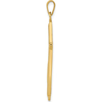 14K Yellow Gold Polished Cross Pendant with Textured Drape - 38mm Length by Oro Pregiato