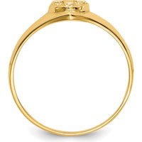 14K Yellow Gold Polished Cross Ring for Children - Faith Symbol by 0