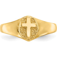 14K Yellow Gold Polished Cross Ring for Children - Faith Symbol by 0