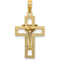 14K Yellow Gold Polished Cross with Communion Cup Charm - 25.2mm Length by Oro Pregiato