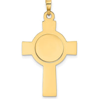 14K Yellow Gold Polished Cross with St. Christopher Medal Pendant - Faith & Protection Symbol by 0