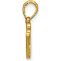 14K Yellow Gold Polished Crown Pendant - Timeless Royal Charm by Oro Pregiato