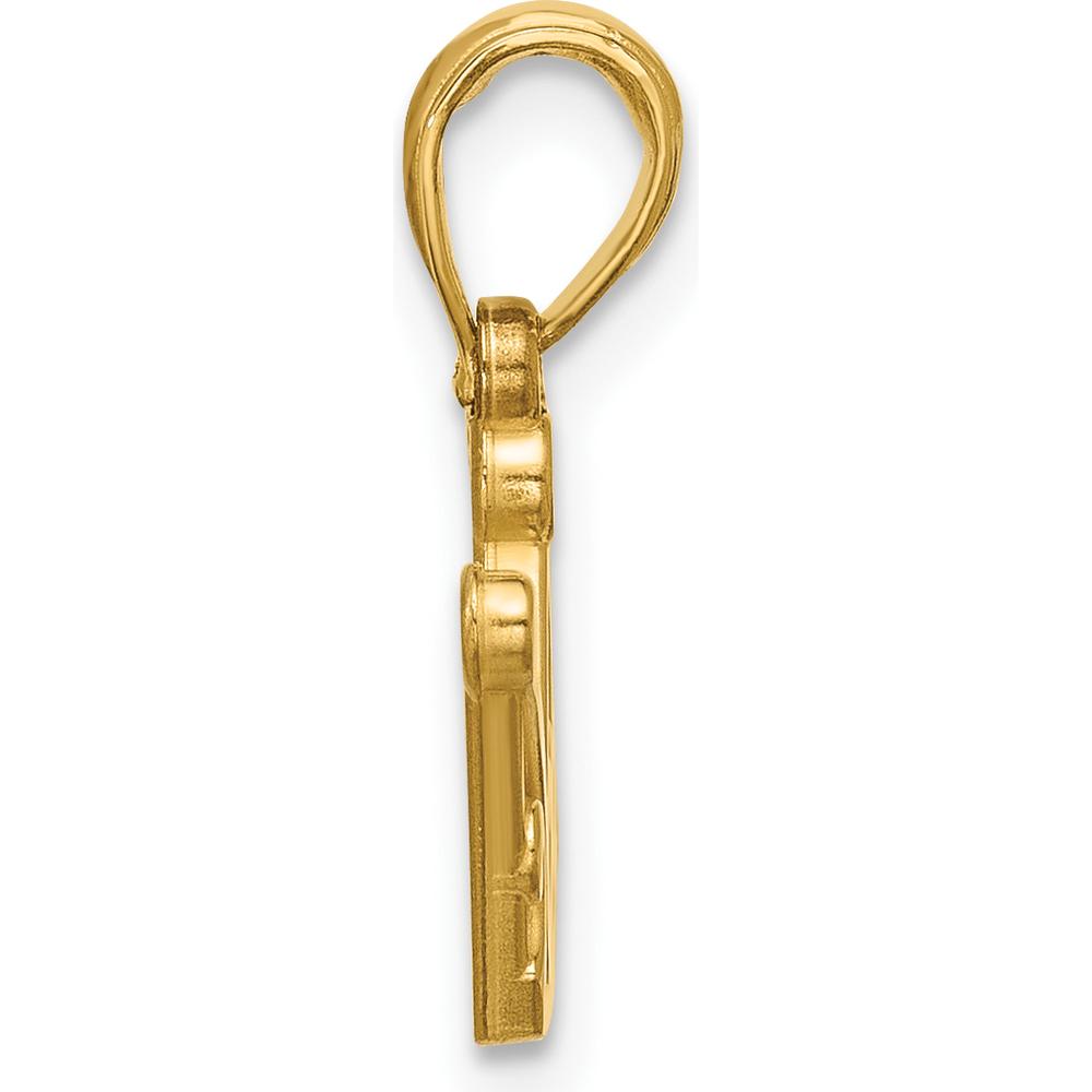 14K Yellow Gold Polished Crown Pendant - Timeless Royal Charm by Oro Pregiato