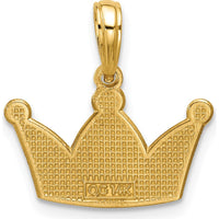14K Yellow Gold Polished Crown Pendant - Timeless Royal Charm by Oro Pregiato