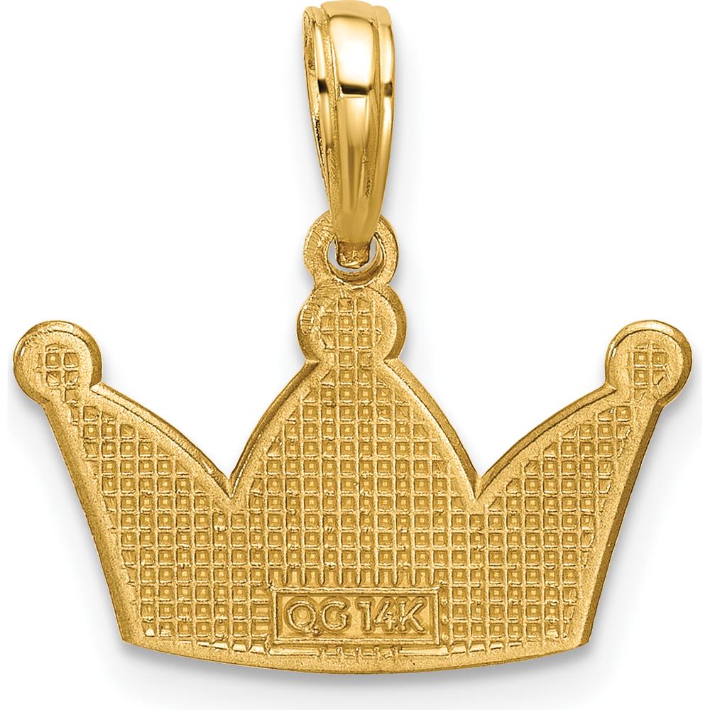 14K Yellow Gold Polished Crown Pendant - Timeless Royal Charm by Oro Pregiato