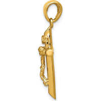 14K Yellow Gold Polished Crucifix Cross Pendant - Faith Inspired Design by Oro Pregiato